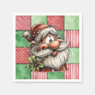 Funny Cartoon Laughing Santa Napkins