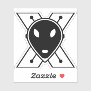 Funny Cartoon Letter X Sticker