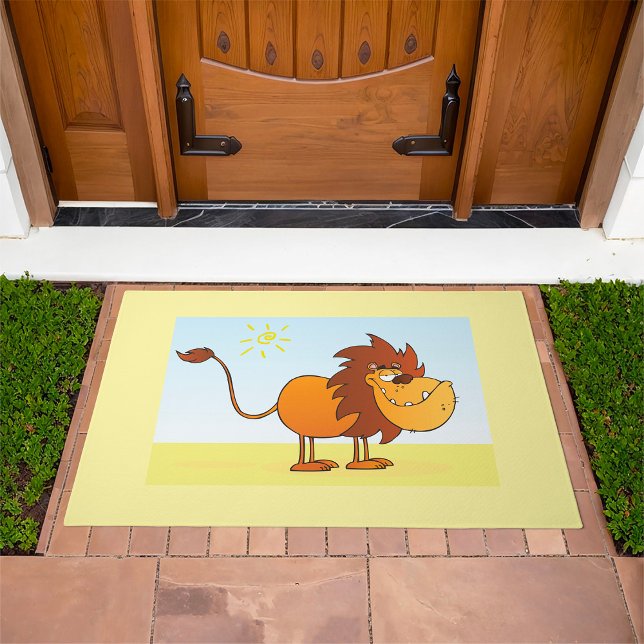 Funny Cartoon Lion in the Sun Safari Animal Doormat (Creator Uploaded)