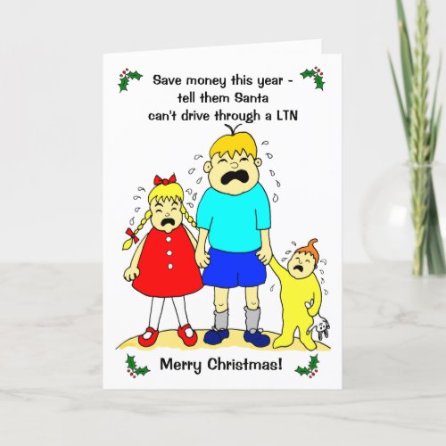 Funny Cartoon London Emissions Zone Green Xmas Holiday Card