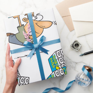 Funny Cartoon Man Panic Buying Toilet Paper