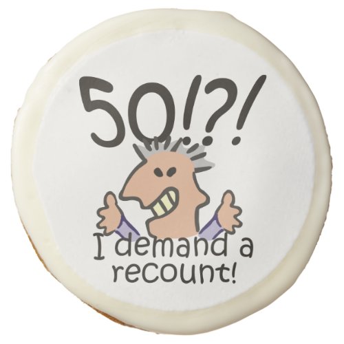 Funny Cartoon Man Recount 50th Birthday Sugar Cookie