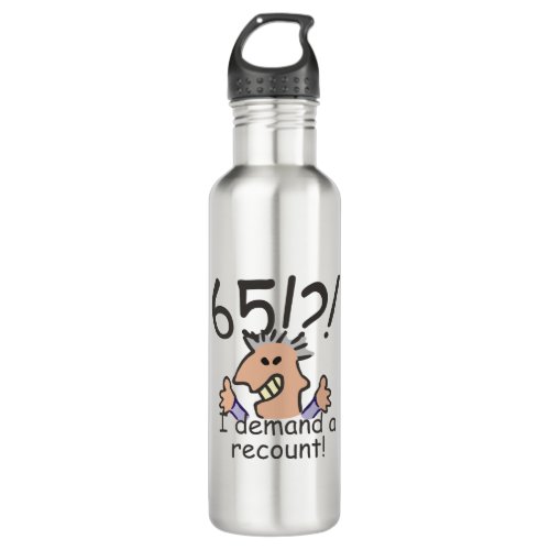 Funny Cartoon Man Recount 65th Birthday  Stainless Steel Water Bottle