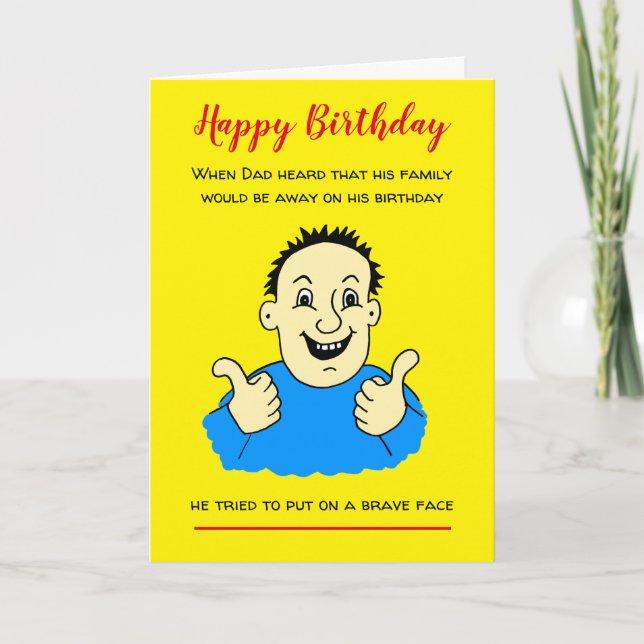 Funny Cartoon Man Thumbs Up Birthday Card (Front)
