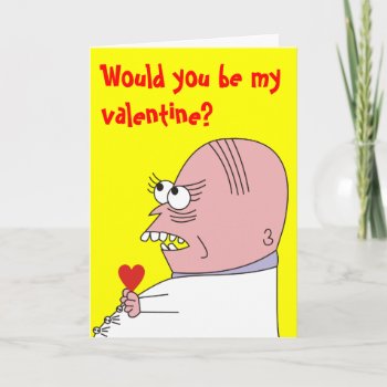 Funny Cartoon Man Valentine's Day Greeting Card by goodmoments at Zazzle