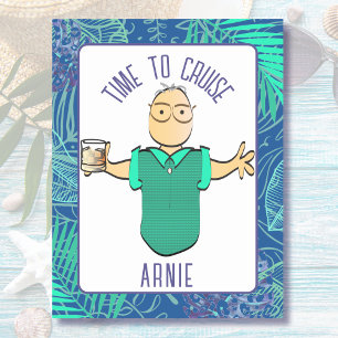 Funny Cartoon Mature Man for Him Cruise Door  Magnetic Dry Erase Sheet