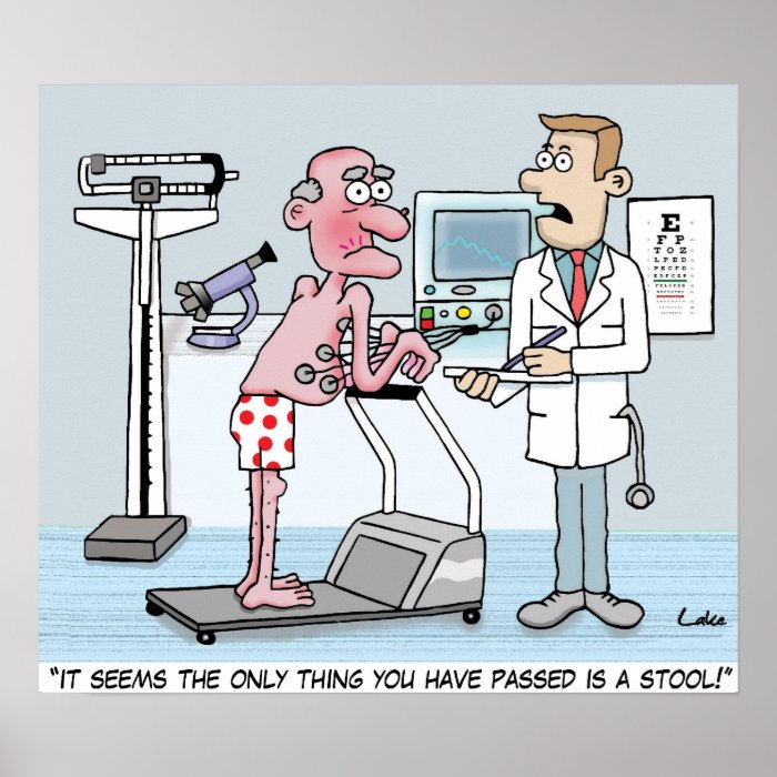 Funny cartoon medical test poster