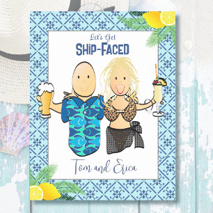 Funny Cartoon Mediterranean European Cruise Door Magnetic Dry Erase Sheet