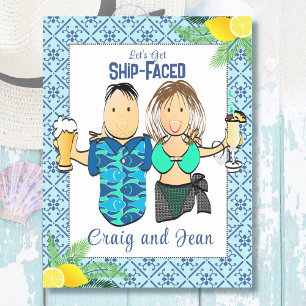 Funny Cartoon Mediterranean European Cruise Door  Magnetic Dry Erase Sheet