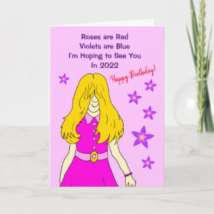 Funny Cartoon Missing You Lockdown Birthday Card
