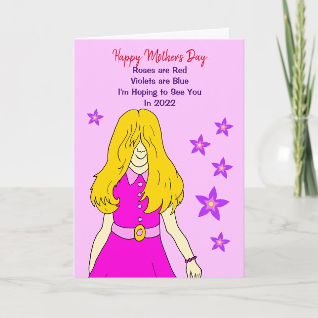 Funny Cartoon Missing You Mother's Day Card (Front)
