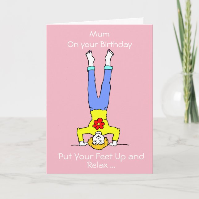 Funny Cartoon Mom Mom Birthday Card (Front)