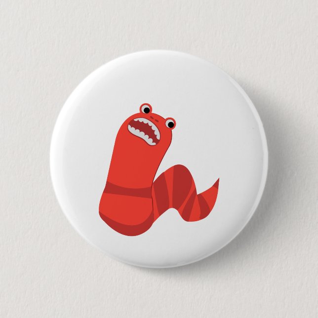 Funny Cartoon Mongolian Death Worm Button (Front)