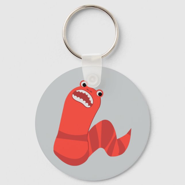Funny Cartoon Mongolian Death Worm Keychain (Front)
