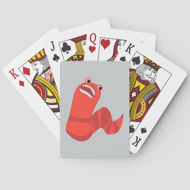 Funny Cartoon Mongolian Death Worm Poker Cards (Back)
