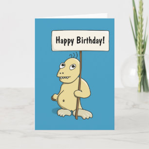 Funny Cartoon Monster With Cookie Personalized Card