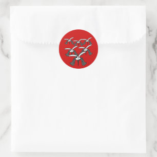Funny Cartoon Mosquitoes Flying Your Way Classic Round Sticker