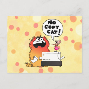 Funny Cartoon Mouse   Funny Mouse and Cat Postcard