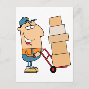 funny cartoon mover postcard