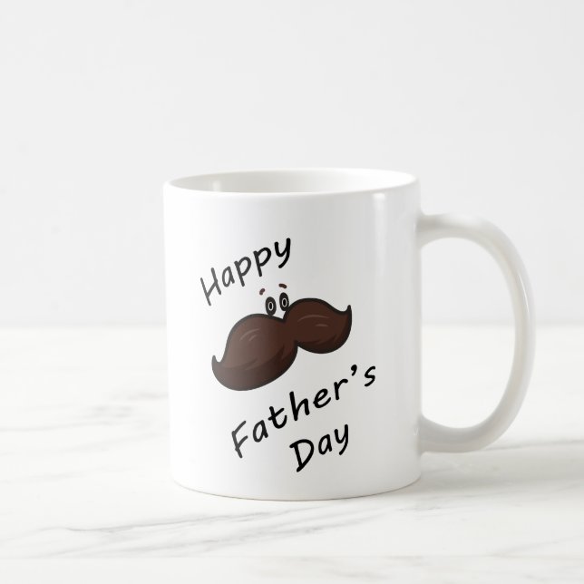 Funny Cartoon Mustache Mug (Right)
