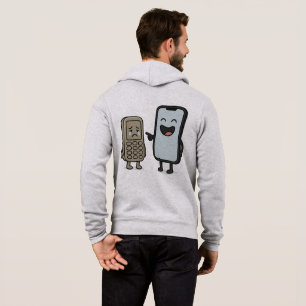 Funny Cartoon _ New Smartphone vs Old Phone Hoodie