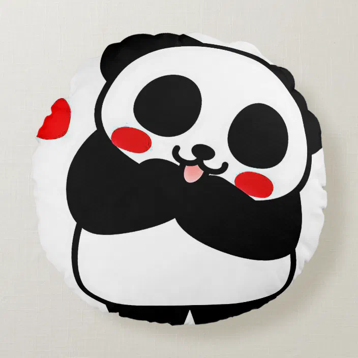 Funny Cartoon Of Cute Love Panda Round Pillow Zazzle Com Funny Cartoon Of Cute Love Panda Round Pillow Zazzle Com