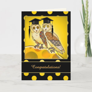Funny Cartoon Owl Graduation Congratulations Card