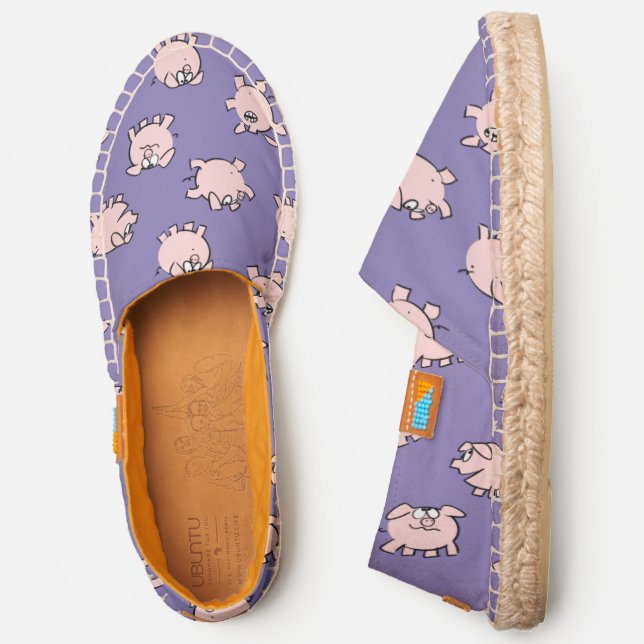 Funny Cartoon Pattern Pig Year Chinese Zodiac ES Espadrilles (Side)