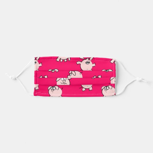 Funny Cartoon Pattern Pig Year Chinese Zodiac LFM Adult Cloth Face Mask (Front, Folded)