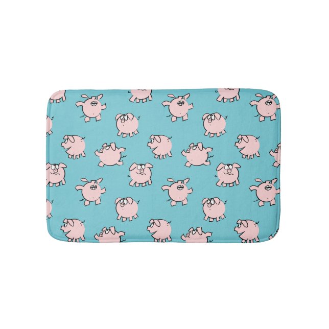 Funny Cartoon Pattern Pig Year Choose Color Bath Mat (Front)