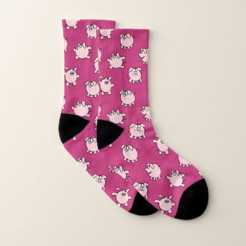 Funny Cartoon Pattern Pig Year Choose Color Socks