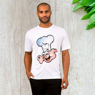 Funny Cartoon Pig Chef with Hat T-Shirt