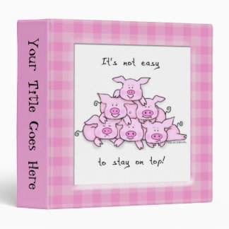 Funny Cartoon Pig School Binder