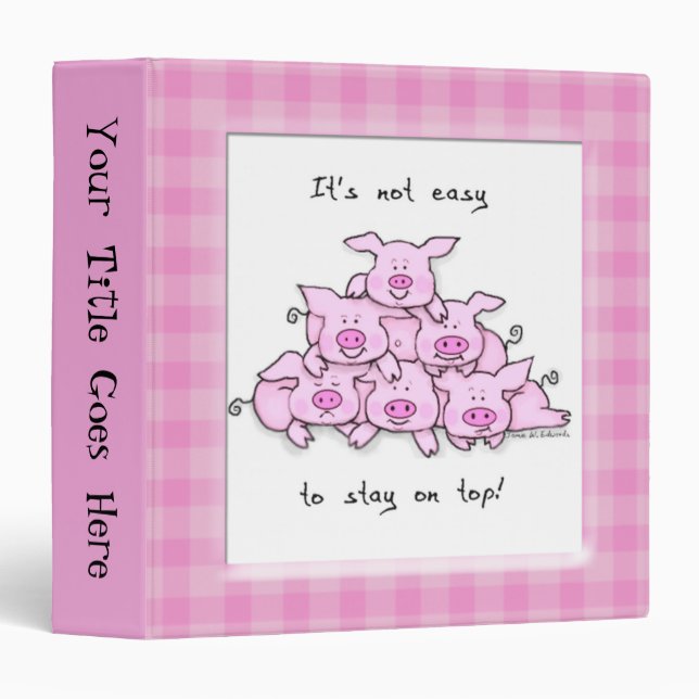 Funny Cartoon Pig School Binder (Front/Spine)