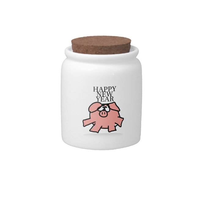 Funny Cartoon Pig Year 2019  Candy jar (Front)