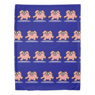 Funny Cartoon Pig Year 2019 Choose color Duvet C