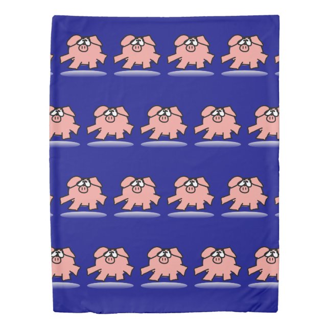 Funny Cartoon Pig Year 2019 Choose color Duvet C (Front)