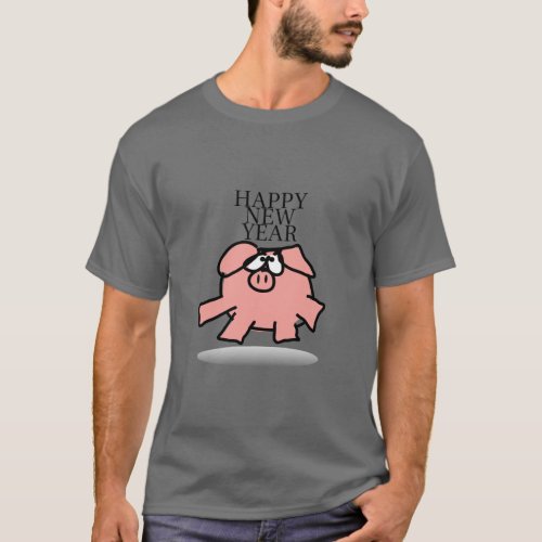 Funny Cartoon Pig Year 2019 Man T_shirt