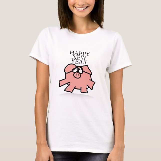 Funny Cartoon Pig Year 2019 Woman T-shirt (Front)