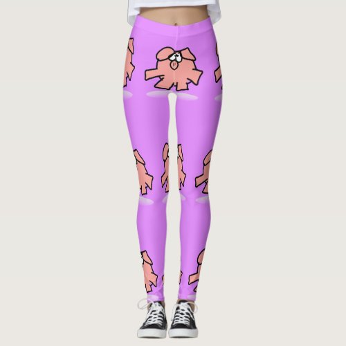 Funny Cartoon Pig Year Woman choose color Leggings