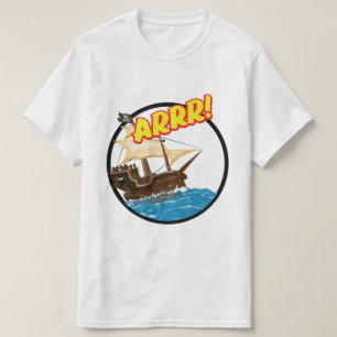 Funny cartoon Pirate ship T-Shirt