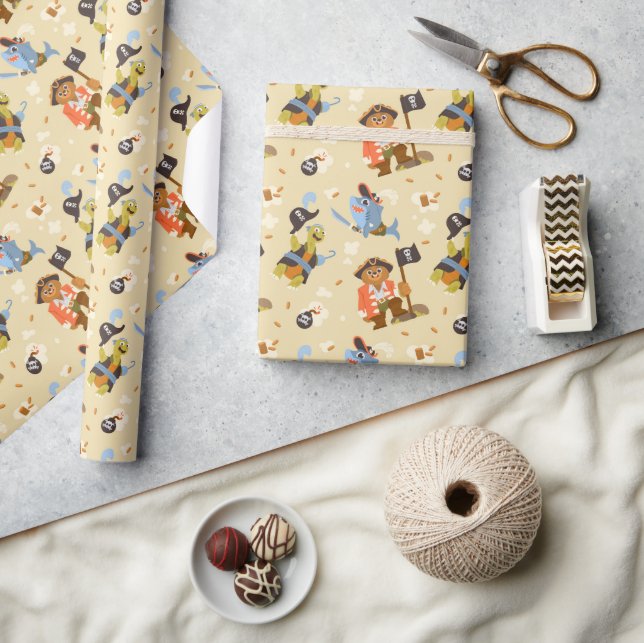 Funny Cartoon Pirates Wrapping Paper (Crafts)