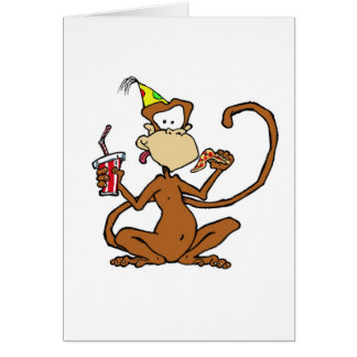 Funny Cartoon Pizza Monkey Cards