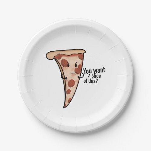 Funny Cartoon Pizza Party Plates