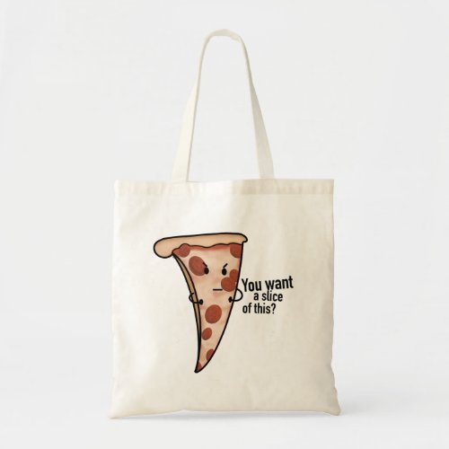 Funny Cartoon Pizza Tote Bag