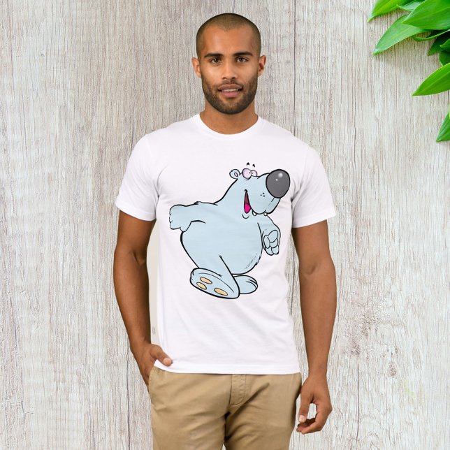 Funny Cartoon Polar Bear Cute Blue Character  T-Shirt (Creator Uploaded)