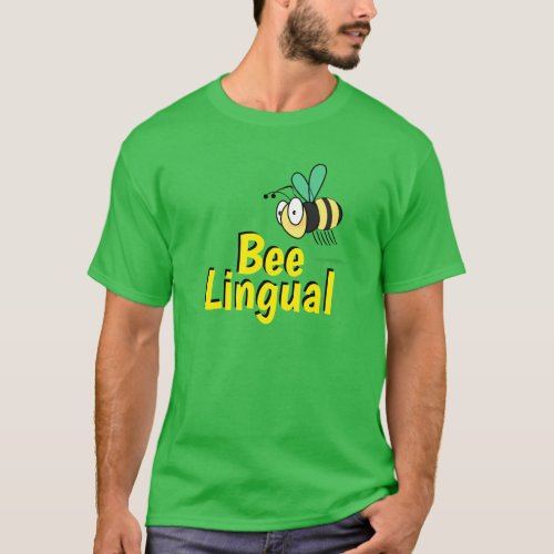 funny cartoon Polyglot Bee Lingual yellow   T_Shirt