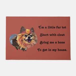 Funny Cartoon Pomeranian Dog Doormat