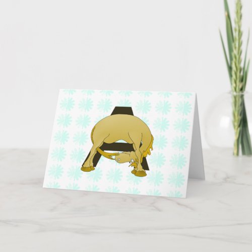 Funny Cartoon Pony Monogram A Note Card