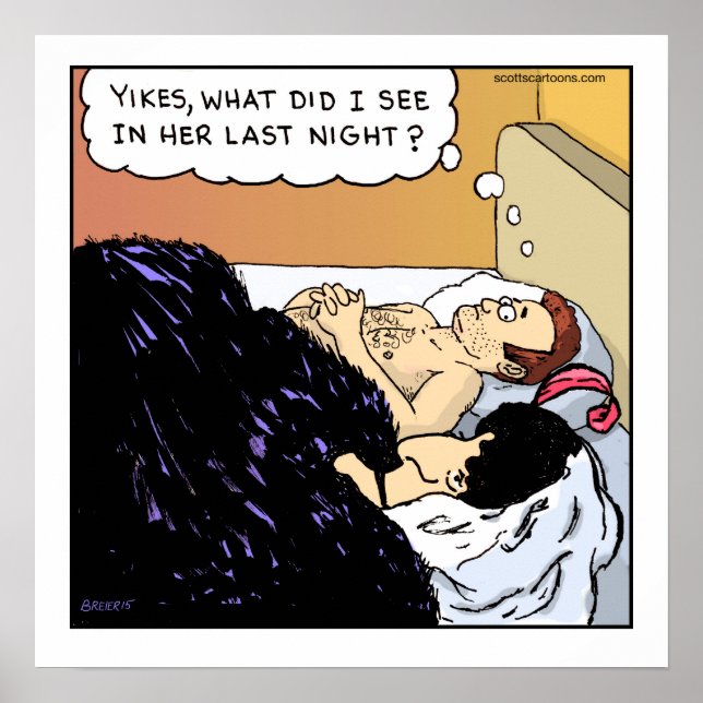 Funny Cartoon Poster- Old Hag Illusion Poster (Front)